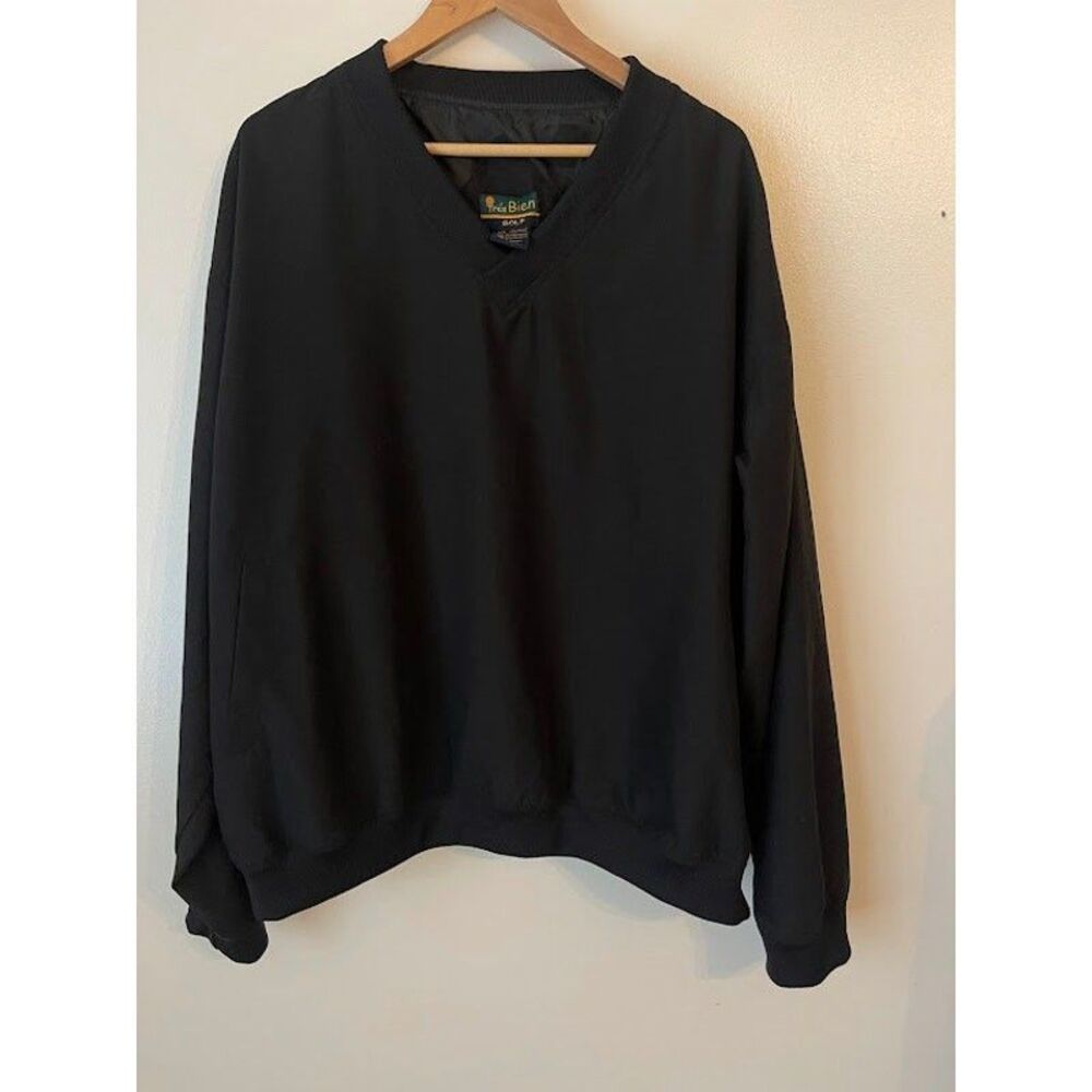 Men's Tres Bien 2XL Black Golf Jacket Lined Zipped Side Pickets Pullover